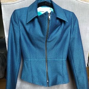 T Tahari Tweed Blazer in Sapphire Blue - NEW